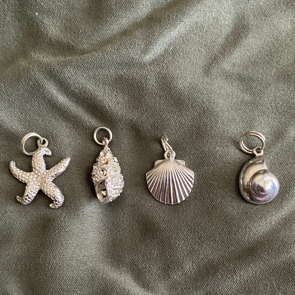 Sterling Silver 925 Sea Life Charm Set